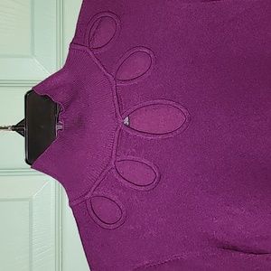 Cable & Gauge Cut Outs Purple Sweater / Size L